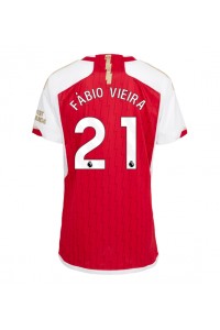 Fotbalové Dres Arsenal Fabio Vieira #21 Dámské Domácí Oblečení 2023-24 Krátký Rukáv